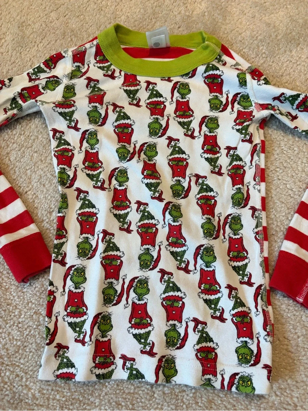 Dr. Seuss Kids Grinch Red, White & Green Pajama Set